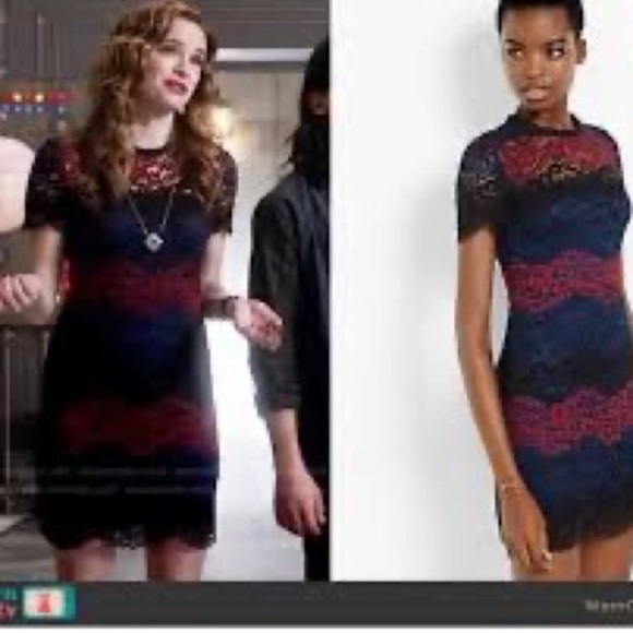 Sandro Rodney lace colorblock mini dress size 1 small worn on CW network - Picture 8 of 11